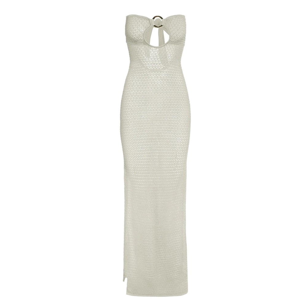 MONDAY SWIMWEAR Montego Bandeau Dress - Ivory Lurex Lace Crochet Petite / XS - Picture 15 of 16
